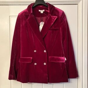 Monsoon Rich Velvet Blazer in Vibrant Pink